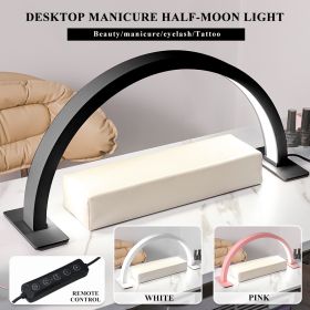 Half Moon Light For Nail Desk, 17inch Professional LED Light With 3 Color Temperatures & Dimmer, Multi-Purpose Lighting For Eyelash Extensions, Nail A