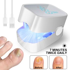 LED Light Nail Treatment ,Nail Fungus Treatment Device, Foldable Home Care For Discolored & Thickened Toenails Fingernails, Suitable For Home & Travel