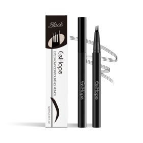 Eelhope(Black) Four-Prong Eyebrow Pencil Micro-Prong Applicator Waterproof And Sweat Resistant Long-Lasting Eyebrow Pencil Moisturizes And Nouris