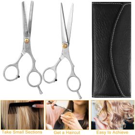 Professional Hair Cutting Scissors Set Hairdressing Salon Barber Shears Scissors w/ PU Leather Case