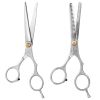 Professional Hair Cutting Scissors Set Hairdressing Salon Barber Shears Scissors w/ PU Leather Case