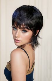 14-Inch Mullet Wig With A Fluffy Layered Pixie Cut Made From Synthetic Short Straight Hair, Crafted From High-Temperature Chemical Fiber, Perfect For (Option: 1BBLUE-14inch)