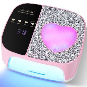 UV LED Nail Lamp Kit For Gel Polish Professional Fast Curing Dryer Light Set With 4 Timer Settings Cordless Rechargeable Nail Art Cure Machine For Man (Color: Pink)