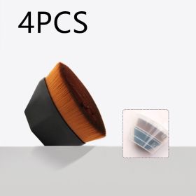 Foundation Brush BB Cream Makeup Brushes Loose Powder Brush Flat Kit (Option: 4pcs Black With Box)