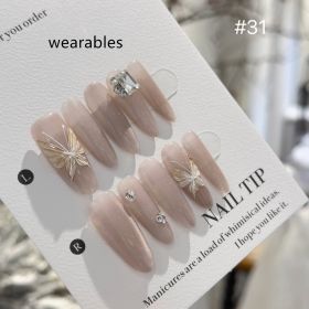 Handmade Long Ice-transparent Hand-painted Three-dimensional Butterfly (Option: Wearing Tools-XS)