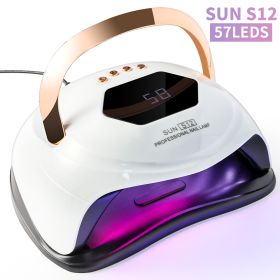 UV LED Nail Lamp, Professional UV Nail Dryer Light For Gel Nails With 57 Beads, Fast Curing Gel Polish Lamp Auto Sensor 4 Timer Setting, Nail Art Dryi (Option: S12)