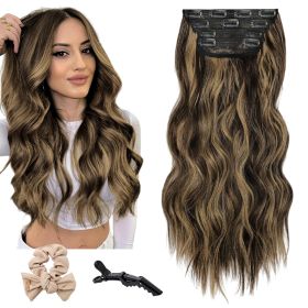 Holdbalance Clip In Hair Extensions Long Straight Wavy Synthetic Hairpiece,Natural & Soft Hair &Blends Well Hair Extension, Daily Use, Party Use Best (Option: 8H26)