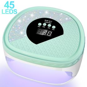 UV Nail Dryer Gel Nail Lamp, LED Light For Gel Polish-4 Timers Professional Nail Art Accessories Nail Lamp With 42 Beads & Touch Display, Shining Crys (Color: Green)
