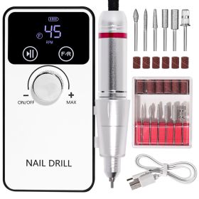 Mobile Drill Portable Nail Mobile Drill For Professional Manicure And Pedicure, Precision Electric Nail Tool For Smooth Nail Shaping And Polishing, Co (Color: White)