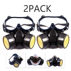 Chemical Dustproof Respirator Gas Face Mask Safety Filter Military Eye Goggle Dual Protection Filter (Option: 2PCS)