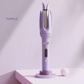 Automatic Hair Curler, 28mm Barrel, 4 Temperature Modes, Negative Ion Generator, Smart Timer And Sensor, Auto Off For Safety (Color: Purple)