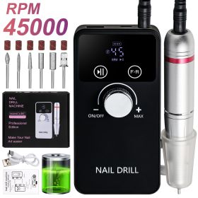 Mobile Drill Portable Nail Mobile Drill For Professional Manicure And Pedicure, Precision Electric Nail Tool For Smooth Nail Shaping And Polishing, Co (Color: Black)