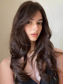 Self-pickup Medium-length Wavy Straight Hair Fully Machine-made Wig 26 Inches Natural Black Heat-resistant Fiber High-temperature Silk Wig Dyeable And (Option: SUE146H)