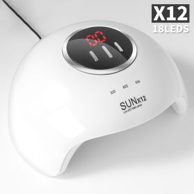 Nail Lamp For Gel Polish, 18 LED Professional Nail Dryer UV LED Nail Lamp With 3 Timer Setting, With Automatic Sensor, LCD Display, Fast Curing Effect (Color: White)