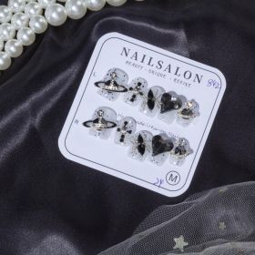 GGDDSHA Press On Nails Short, No Fade Out Fake NailsSeamless Fit Soft Gel Glue On Nails Charms For WomenHandmade Nail Art Manicure Gradient,Midnight S (Option: M)