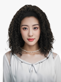 Self-pickup Especially Yours Curly Headband Wig Shoulder-Length Layers Of Natural Spiral Curls With Full, Bouncy Volume, Comfy Stretch Band Runway Sha (Option: 2A)