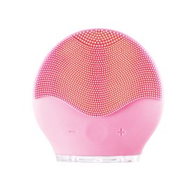 Electric waterproof silicone cleansing instrument (Color: Pink)