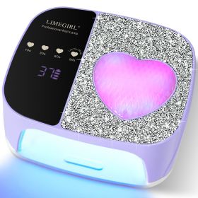 UV LED Nail Lamp Kit For Gel Polish Professional Fast Curing Dryer Light Set With 4 Timer Settings Cordless Rechargeable Nail Art Cure Machine For Man (Color: Purple)