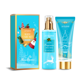 Christmas Perfumed Body Care Set, Deodorant Spray Body Lotion For Lasting Holiday Party Scent (Option: 2PCS)