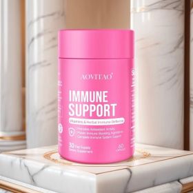 Natural Herbal Immune Defense Immunity Vitamins Supplement Booster And Mushroom Supplement With Lion's Mane, Reishi, Chaga, Cordyceps, Turkey Tail & M (Option: Immune Defense-60Count)