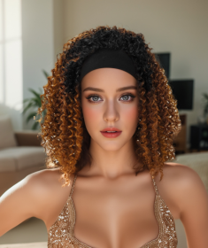 Self-pickup Especially Yours Curly Headband Wig Shoulder-Length Layers Of Natural Spiral Curls With Full, Bouncy Volume, Comfy Stretch Band Runway Sha (Option: OP27)