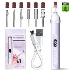 Electric Nail Drill With Drill Bit And Sanding Belt - Cordless Professional Nail Polish For Nail And Foot Care, Portable Nail Drill Machine Kit For Ac (Color: Purple)