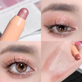 Flash Pearl Eyeshadow Pencil Waterproof Fine Flash Eye Highlighter Lasting Silkworm Eyeliner White Silver Brightening Pen Makeup (Color: B3)