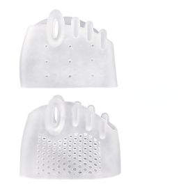 2pcs Silicone Toe Separator Hallux Valgus Corrector Bunion Orthotics Protector Pain Relief Forefoot Pad Socks Foot Care Pedicure (Color: Transparent)