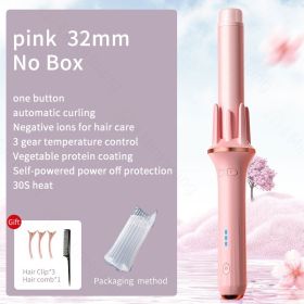 Automatic Hair Curler 28mm/32mm Large Wave Curling Iron Anion Fast Heating Professional Styling Curlers Curling Wand Hair Waver (Color: pink-32mm no box, Plug Type: EU)