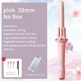 Automatic Hair Curler 28mm/32mm Large Wave Curling Iron Anion Fast Heating Professional Styling Curlers Curling Wand Hair Waver (Color: pink-28mm no box, Plug Type: AU)