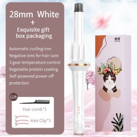Automatic Hair Curler 28mm/32mm Large Wave Curling Iron Anion Fast Heating Professional Styling Curlers Curling Wand Hair Waver (Color: white-28mm with box, Plug Type: EU)