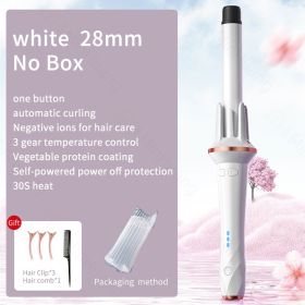 Automatic Hair Curler 28mm/32mm Large Wave Curling Iron Anion Fast Heating Professional Styling Curlers Curling Wand Hair Waver (Color: white-28mm no box, Plug Type: EU)