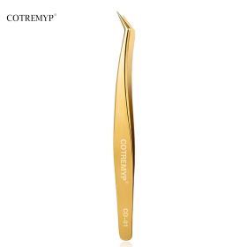 Precision Tweezers For Lashes DIY Eyelash Extension Applicator Tools Stainless Steel Hair Removal tweezer professional makeup (Color: CO-01)