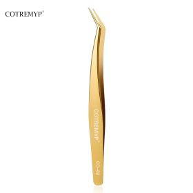 Precision Tweezers For Lashes DIY Eyelash Extension Applicator Tools Stainless Steel Hair Removal tweezer professional makeup (Color: CO-02)