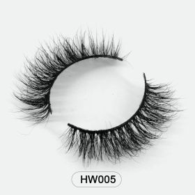 Dropshipping Wholesale Natural Wispy 3d Mink False Lashes Makeup Mink Fake Eyelashes With Soft Band Make-up For Women (Color: HW005)