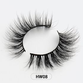 Dropshipping Wholesale Natural Wispy 3d Mink False Lashes Makeup Mink Fake Eyelashes With Soft Band Make-up For Women (Color: HW08)