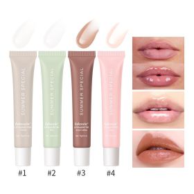 Summer Lip Balm Moisturizing Mirror Lip Gloss Lip Vanilla Mint Iced Coffee Cake Smell Lipstick Transparent Lip Oil Makeup (Color: 4pcs1set)