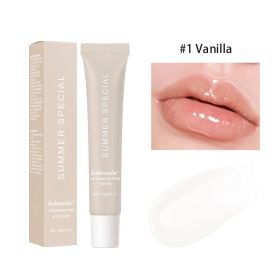 Summer Lip Balm Moisturizing Mirror Lip Gloss Lip Vanilla Mint Iced Coffee Cake Smell Lipstick Transparent Lip Oil Makeup (Color: 01)