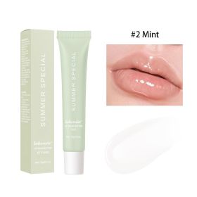 Summer Lip Balm Moisturizing Mirror Lip Gloss Lip Vanilla Mint Iced Coffee Cake Smell Lipstick Transparent Lip Oil Makeup (Color: 02)