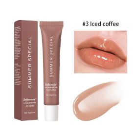 Summer Lip Balm Moisturizing Mirror Lip Gloss Lip Vanilla Mint Iced Coffee Cake Smell Lipstick Transparent Lip Oil Makeup (Color: 03)