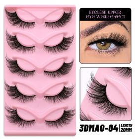 GROINNEYA 3D Volume Faux Mink Eyelashes Manga Lashes Cross Wispy Soft Extension Perfect for Daily & Makeup Use (Color: 5pairs-MAO04)