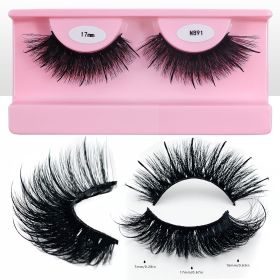 REDSIREN Faux Mink Lash Spikes Wispy Thick Natural Full Strip Lashes New Makeup Fluffy Mink Eyelashes (Color: 17mm N891)