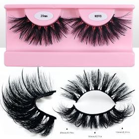 REDSIREN Faux Mink Lash Spikes Wispy Thick Natural Full Strip Lashes New Makeup Fluffy Mink Eyelashes (Color: 20mm N898)