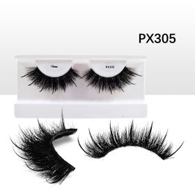 New Spike Real Mink Lashes High Quality 16mm 18mm 20mm 25mm Volume Fluffy Wispy Strip Lashes Suppliers Wholesale Mink Eyelashes (Color: PX305 18mm)