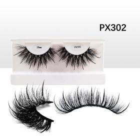 New Spike Real Mink Lashes High Quality 16mm 18mm 20mm 25mm Volume Fluffy Wispy Strip Lashes Suppliers Wholesale Mink Eyelashes (Color: PX302 20mm)