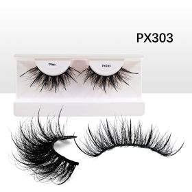 New Spike Real Mink Lashes High Quality 16mm 18mm 20mm 25mm Volume Fluffy Wispy Strip Lashes Suppliers Wholesale Mink Eyelashes (Color: PX303 20mm)