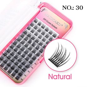 MASSCAKU DIY Cluster Eyelash Extension Segmented False Bundles Eyelashes 72Volume Natural Russian Faux Mink Makeup Lashes (Color: 30, Curl, Thickness, Length: D, 0.07mm, MIX)