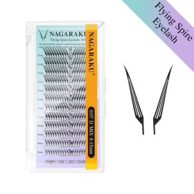 NAGARAKU Premade Spire Fairy Wings Eyelash Anime Effect Soft Plume Fluttering Eyelash Extensions Comic (Color: Flying Spire Eyelash, Curl, Thickness, Length: D, 0.07mm, 14mm)