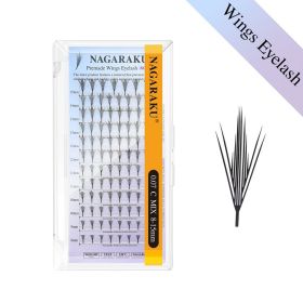 NAGARAKU Premade Spire Fairy Wings Eyelash Anime Effect Soft Plume Fluttering Eyelash Extensions Comic (Color: Wings Eyelash, Curl, Thickness, Length: D, 0.07mm, 9mm)