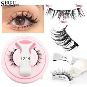 SHIDISHANGPIN New 1 Pair Magnetic Eyelashes Reusable Faux Cils Soft False Eyelash Curly Mink Lashes Makeup Magnetic Tweezers Set (Color: 1 Pair LZ14)